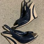 Charles David 7.5  navy blue slip on wedges Photo 0