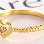 Dainty Heart Ring Dipped In Gold... Gold Photo 1
