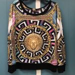 Blush  Medusa Greek print soft stretchy long sleeve pullover oversized size‎ M Photo 0