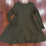 Mittoshop Long sleeve army green swing dress with pockets size small Photo 3
