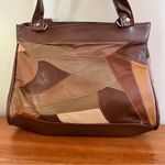 Patchwork Soft Leather Handbag Purse Shoulder Bag Coin & Wallet 3pc Set Brown Photo 9