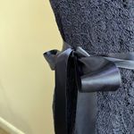 Adrianna Papell  Navy Lace V Neck Scalloped Long Cap Sleeve Gown Sz 6 Photo 5