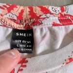 SheIn Paisley Crop Top Red White Shirt Sleeve Shirt Large Photo 3