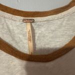 Free People  Cream Graphic Embroidered T-Shirt with Earth Design size Small Photo 3