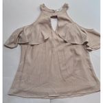 Candie's  Women’s Blouse Flowy Tunic Top Cold Shoulder Size Medium #B2 Photo 2