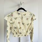 ZARA  Womens Floral Print Ruffled Blouse White Size M Photo 6