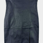 High Rise Faux Leather Pencil Skirt Sz S Black Side Slit Shaping Career Academia Photo 0