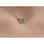 Boutique NEW Rainbow Heart 925 Sterling Silver Necklace, 16-18”‎ Photo 11
