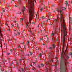Gap  Women’s Pink Floral Rose Print Shirtdress Photo 2