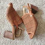 Alex Marie  Soliesse Block Heel Perforated Sandals Slingback Brown Open 8.5 Photo 0