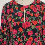 EXPRESS  Womens Blouse Sz XS Floral Surplice Front Tie Boho Garden Party Y2k 90s Photo 5