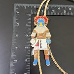 Vintage WSA 85 Babbar 1985 Masonic Kachina Dancer Bolo Tie Tucson Arizona Blue Photo 9