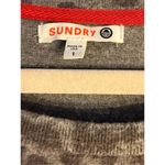 Sundry  Anthropologie Gray Leopard Print Ruched Midi Dress Size 1 (US Small) Photo 3