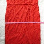 Thalia Sodi ‎ Strapless Lace Cocktail Dress Midi Fitted Popover Orange Medium New Photo 10