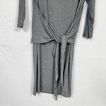 Babaton  The Group Aritzia Grey Jersey Knit Tie Dress Womens L Casual Minimalist Photo 2
