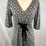 carole little  vintage tie front black white and gray top size large Photo 0