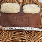 UGG  Australia Leather Shoulder Bag Sherpa Lined Purse Cognac‎ Brown Buckle Photo 2