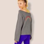 Fabletics Gray Cute AF Rainbow Sweatshirt (XXS) Photo 3