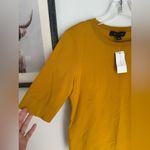 Ann Taylor NWT  Mustard Eylet  Short Sleeve Knit Top Photo 3