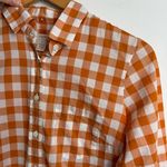 J.Crew Gingham Preppy Plaid Button Down Top Sz 0 Spring Orange White Cotton Photo 6
