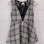 Free People  Distressed Hem Plaid Tank Top Size Small Photo 5