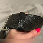 Badgley Mischka  Women’s Italian Leather Black  Metallic Adjustable Belt Photo 7