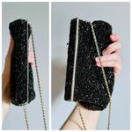 La Regale  Scalloped Black Beaded Ornate Evening Clutch Purse, Crossbody Chain Photo 9