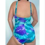 Diane Von Furstenberg  Turquoise & Purple 1 Pc Swimsuit Sarong & Hair Scrunchie Photo 3