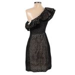 J.Crew  Collection One-Shoulder Ruffle Dress Black In Eyelet Size 2 NWT Photo 5