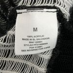 Pink Rose Sweater Women Medium White Black Stripe Open Cardigan Neutral Everyday Photo 6