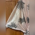 ZARA Wrinkled Effect Printed Satin Maxi Dress in Ecru & Sage Green Size Medium Photo 13