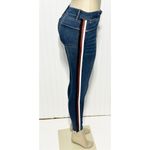frame denim Frame Le High Skinny Multi Tape Stripe Skinny Jeans Raw Hem Dark Wash Size 24 Photo 2