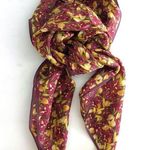 Vintage Red Iris Flower & Yellow Floral Print Silk Neck Scarf Photo 0