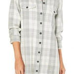 Outerknown Ladies Blanket Shirt Dress Flannel Plaid Grey White Size Small Long Photo 0