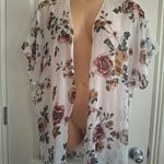 Maurices S/M Floral Kimono Cardigan White Size M Photo 1