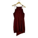 Lulus Satin Wrap Mini Dress Womens XL Rust Asymmetrical Glam Formal Cocktail Photo 5