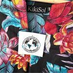 New! Kikisol Painted Floral 100% Cotton Tunic Beach Cover Photo 1
