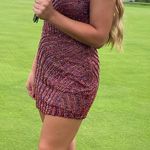 Red Beaded Homecoming Dress Size 2 Photo 2