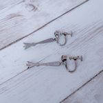 Vintage Screw Back Earrings Silver Tone Photo 4