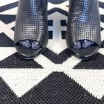 The Last Conspiracy Black Perforated Leather Wedge Open Toe Ankle Boots Size 7 Photo 3