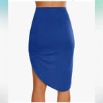Sexy high waisted scrunched skirt Blue Photo 1