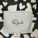 Rails Kathryn Button Up Shirt LN Black / White Heart Print Collared L/S Small Photo 8