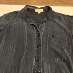 Cloth & Stone  Dark Blue Distressed Shirt Dress 100% Tencel, Relaxed Fit – Small Photo 3