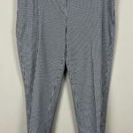 J. Jill Pants Womens 14 Navy Blue White Gingham‎ Cotton Stretch Tapered Ankle Photo 0