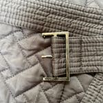 Cole Haan Black Signature Quilt Belted Coat With Lambskin Trim, Size Small Photo 13
