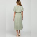 Polagram  Mint Green Floral Pleated Midi Dress Women's SIZE MEDIUM new with tags‎ Photo 2