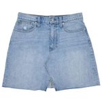 Madewell  Rigid Denim A-Line Mini Skirt Cutout Edition Light Wash Denim Size 28 Photo 3
