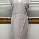 ASOS NWT Lilac Textured V-Neck Faux Wrap Midi Dress Size 14 Photo 0