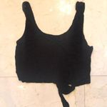 Boutique Croptop Size S/M Rayon Tie knot Black Photo 0