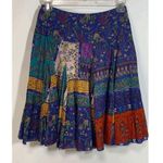 ETRO Milano Patch Quilt Skirt Blue Size 6 Photo 2